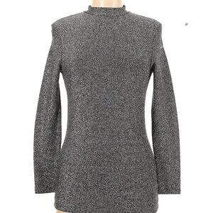 Reiss Long Sleeve Mock Neck Silver Shimmer Sparkle Top XS